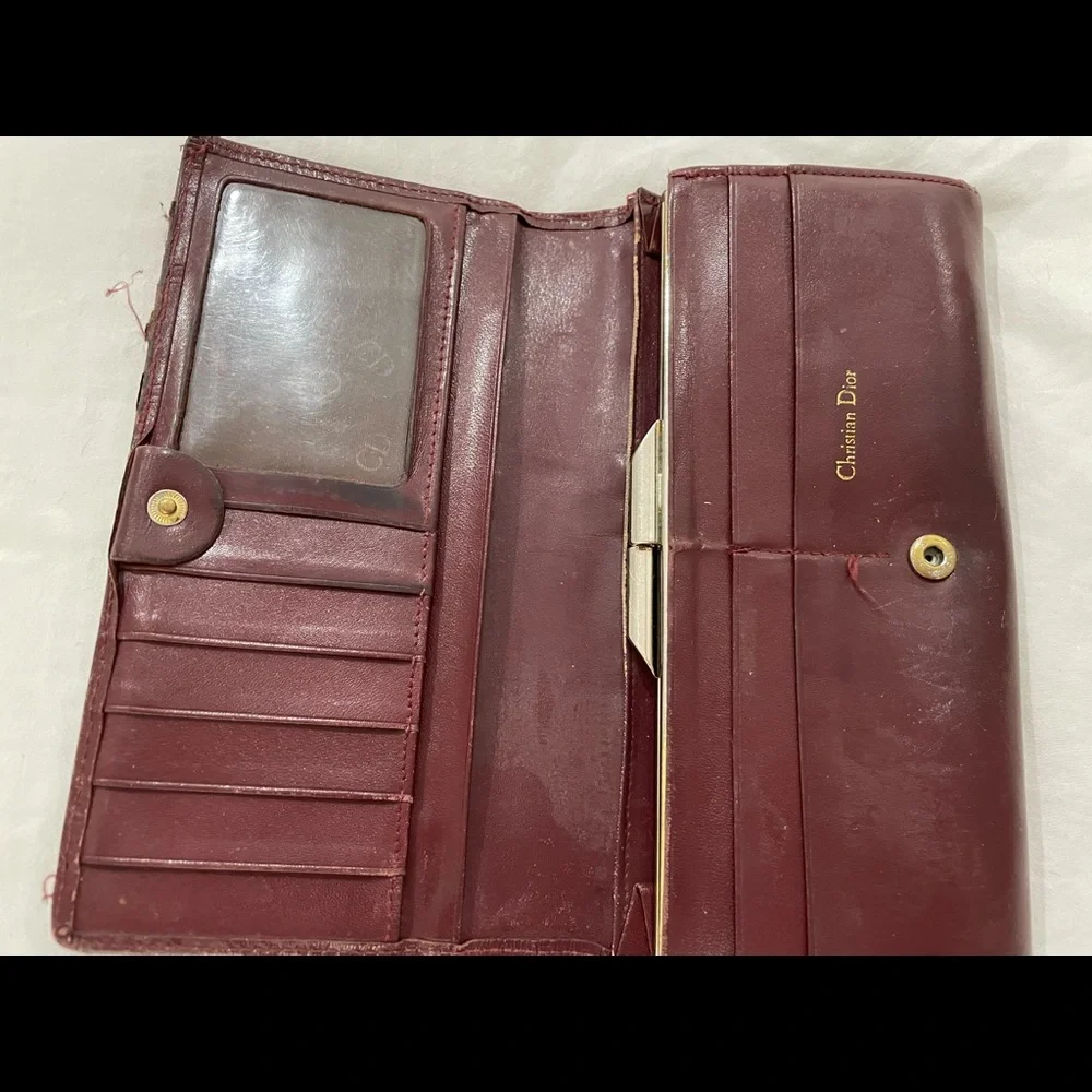 Dior Burgundy Leather Wallet